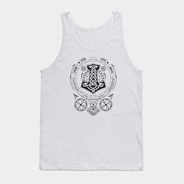 Mjolnir - The Hammer of Thor | Norse Pagan Symbol Tank Top by CelestialStudio